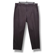 Liverpool Kelsey Check Knit Skinny Trouser Womens 14 Cranberry High Rise Ankle