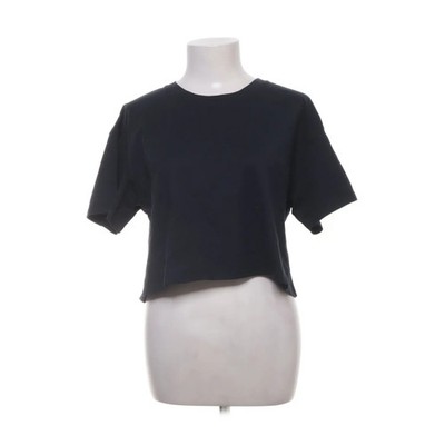 As Colour, T-shirt, Größe: L, CROP, Schwarz, Baumwolle/Viskose, Einfarbig #4MK