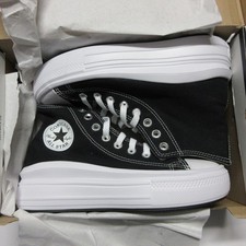 New Converse Move Hi Canvas Womens 7.5 Platform Black White Ivory High All Star