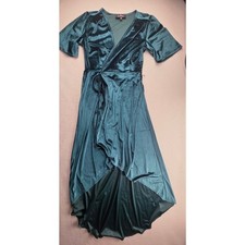 Lulus Blue Velvety A Line Wrap Tie Midi Dress Size XS