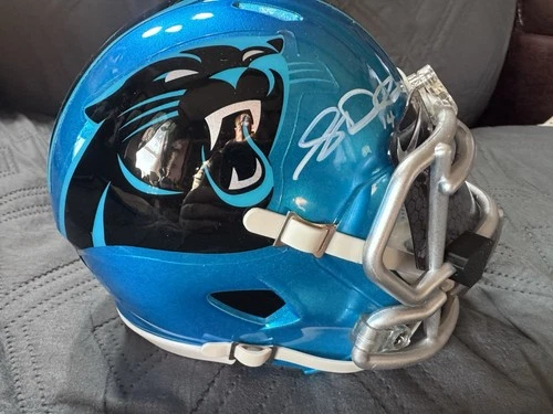 Sam Darnold SIGNED Carolina Panthers Football Helmet Beckett Witnessed BAS