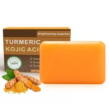 Honey Glow Lemon Turmeric Kojic Acid Soap Bar, Turmeric Face and Soap Body E9X6
