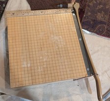 Vintage INGENTO 1132 Paper Cutter Cast Iron  Wood Guillotine Trimmer