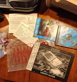 WORKING Sega CD Model 2 Console: Boxed + Mounting Plate, Sewer Shark, Extender