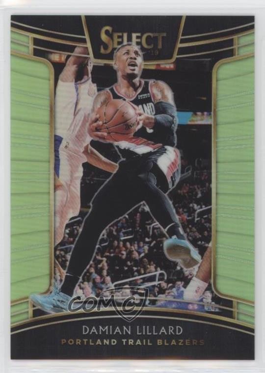 2018-19 Panini Select Concourse Neon Green Prizm 40/75 Damian Lillard #43 5ir