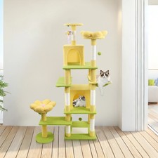 56" 71" Flower Cat Tree Tower Tall Multi-Level Condo Cute Cat Furniture Hammock