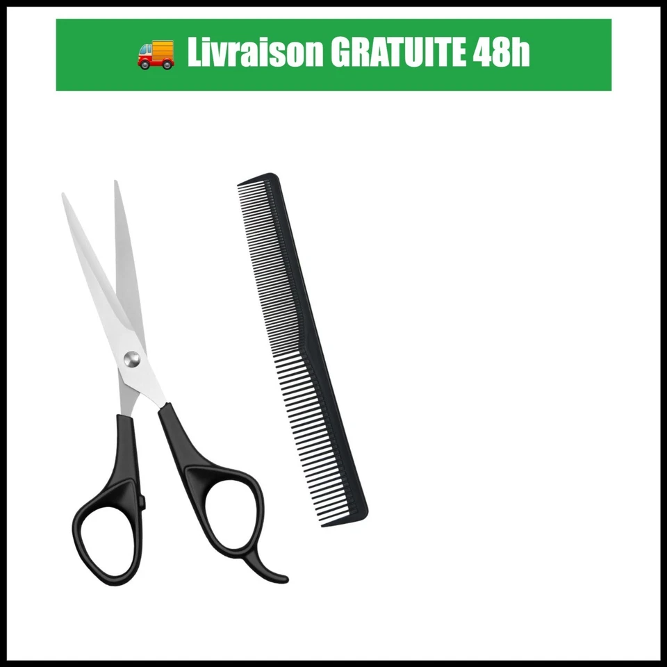 Ciseaux coiffure effileurs avec peigne URAQT acier inoxydable - Photo 1/1