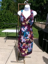 NWOT ADRIANNA PAPELL PLUM/PURPLE FLORAL DRESS 12