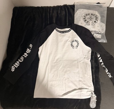 Chrome Hearts Men s White/Black Long Sleeve Logo Graphic Tee L/XL