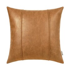 BRAWARM Tan Leather Throw Pillow Covers 16 X 16 Inches