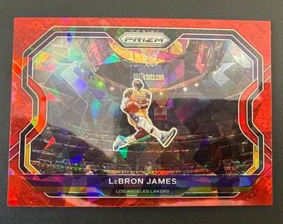 2020 Panini Prizm - LeBron James #1 Red Cracked Ice Kobe Dunk Tribute Card