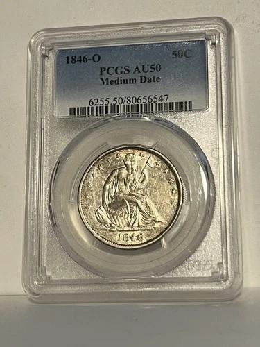 1846 O  Seated Liberty Half Dollar, Medium Date.....PCGS AU50