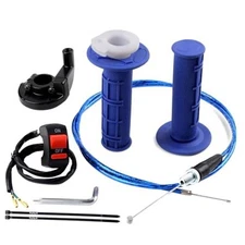 7/8" 22mm Twist Throttle Accelerator Soft TPR Rubber Handle Grips + 50" 