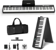 Portable Piano Keyboard, Semi-Weighted Folding Digital Piano 88 Key, Full Siz...