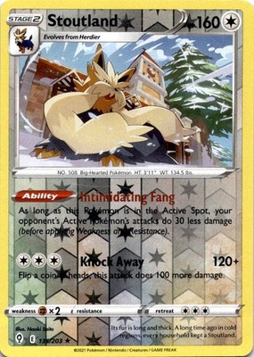 Stoutland 135/203 Rare Evolving Skies Pokemon Reverse Holo Near Mint