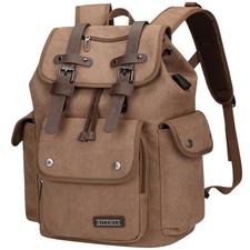 Canvas Backpack for Men Vintage Rucksack Fit 15.6 inch Laptop Backpack Travel...