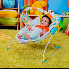 Infant Baby Bouncer Seat with Toy Bar  Vibration, Multicolor Animal Print