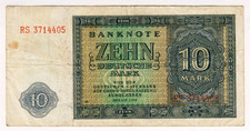 1948 Germany 10 Deutsche Mark 3714405 Paper Money Banknotes Currency