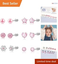 12 Pairs Toddler Earrings Hypoallergenic Stainless Steel Studs for Sensitive ...