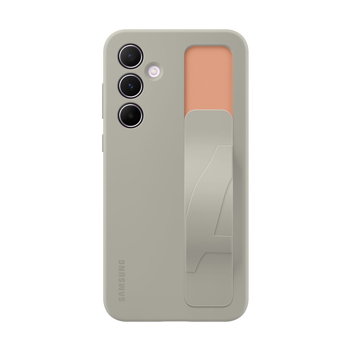 Coque silicone Galaxy A55 5G gris cordon tour de cou protection antichoc souple