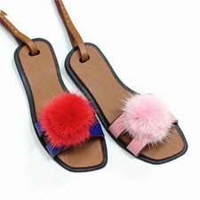 Hairball Mink Hair Bag Pendant 3D Slippers Mini Women's Bag Charm Car Pendant