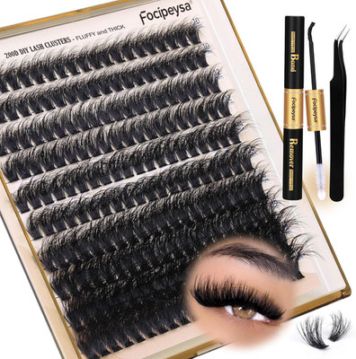Wimpernverlängerung Set Dicke Wimpernverlängerung Set 10-18mm Fluffy Lash Cluster 200D