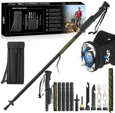 ZAP Hike'n Strike 18N1,Tactical Walking Stick w/Detachable Stun/Flashlight &More