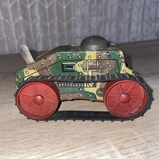 Marx Tin Wind-Up Tank No. 5 Red Wheels 1940s/50