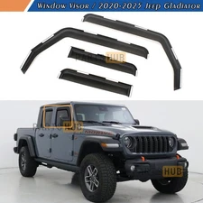For 2020-2025 Jeep Gladiator In-Channel Rain Guards Window Visors Vent Shade