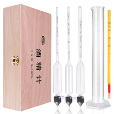 3PCS Alcohol Hydrometer Proof Tralle Meter Distilling Tester Spirit Scale 0-100%