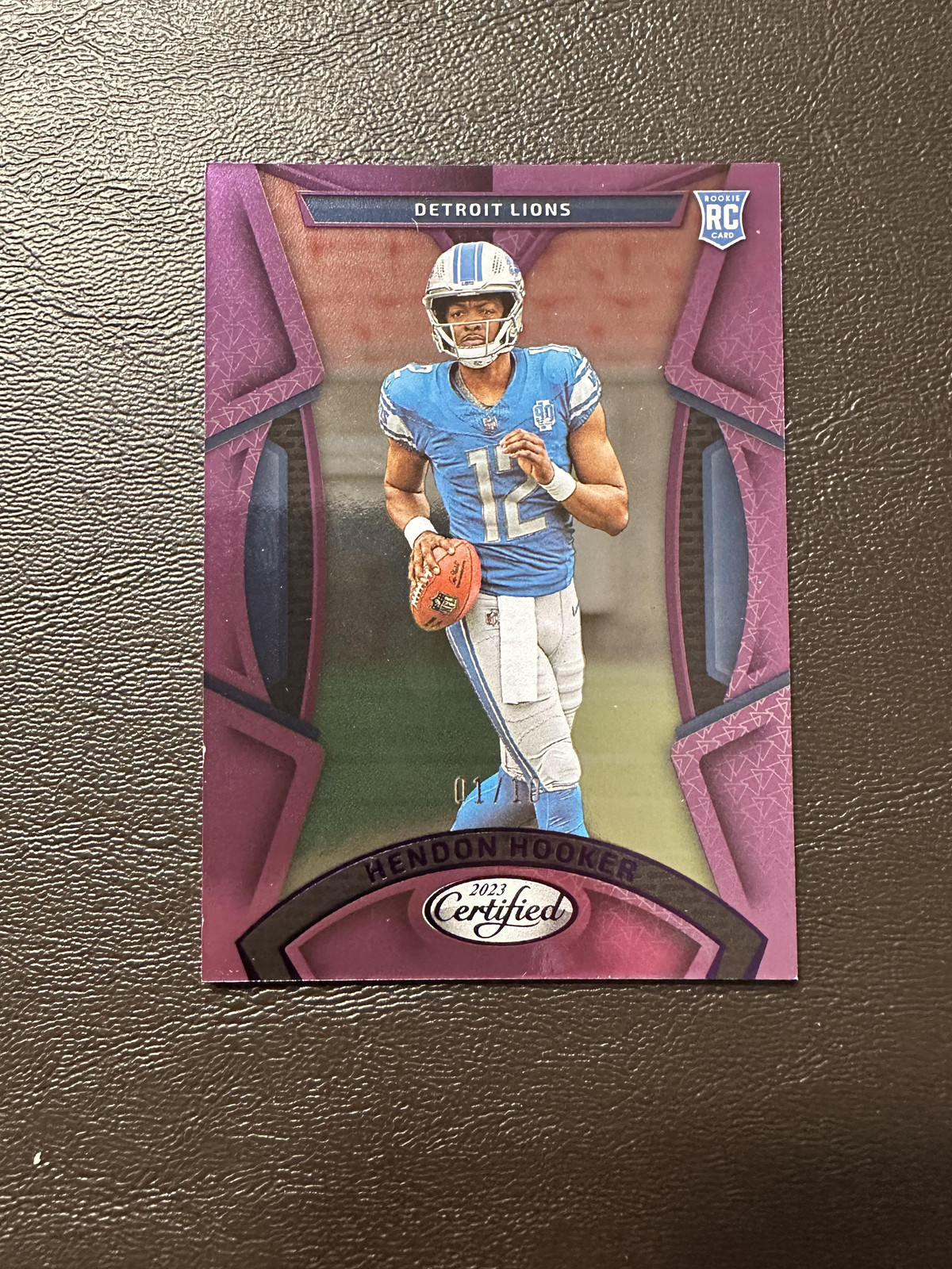 2023 Panini Certified Hendon Hooker #150 Mirror Purple /10 Rookie RC Lions