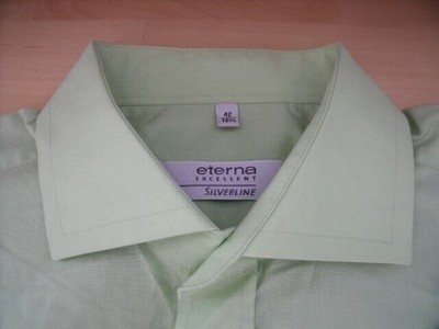 ETERNA SILVERLINE EXCELLENT Hemd 42 Neon-Grün Unifarben Sehr gut #EK689