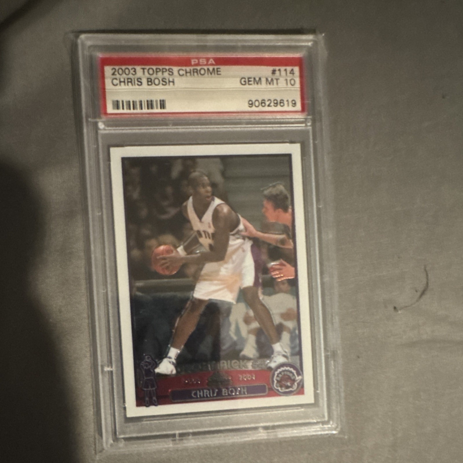 2003-04 Topps Chrome Chris Bosh #114 Toronto Raptors PSA 10 Rookie (Base Set)