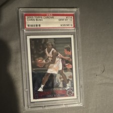 2003-04 Topps Chrome Chris Bosh #114 Toronto Raptors PSA 10 Rookie (Base Set)
