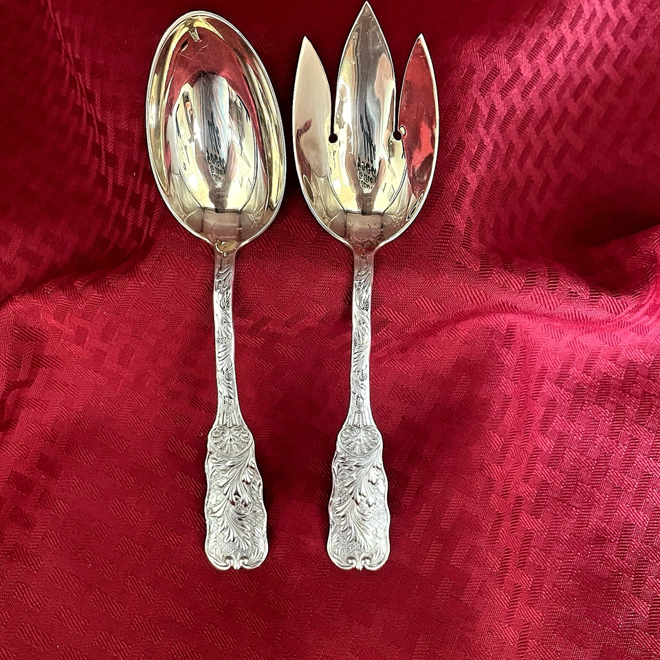 JUEGO DE SERVIR ENSALADA GORHAM STERLING ST CLOUD CORTE BRILLANTE Foto 2 de 4