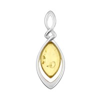 Cavill SilberanhäNger Damen 925 Sterlingsilber Rhodiniert Bernstein 1,38Ct