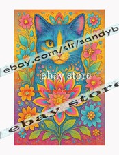 1000 piece jigsaw puzzle Colorful Fantasy Cat colorful cat