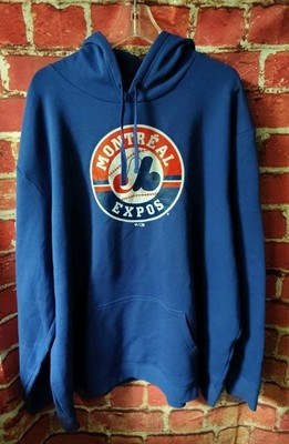 Montreal Expos Blue Fanatics Logo Pullover Hoodie Size 5XL Brand New 