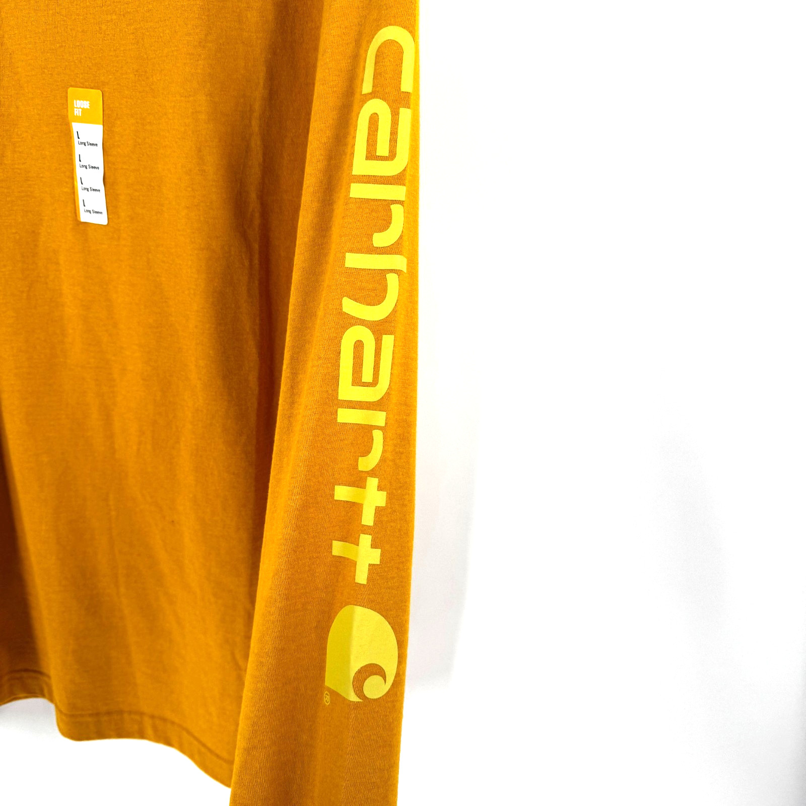 NEW Carhartt K231 Loose-Fit Heavyweight Logo Graphic T-Shirt Men's Large Yellow thumbnail 3