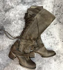 Freebird by Steven Coal Stone Taupe Knee High Leather Boots Women 6