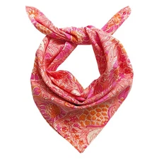 100% Cotton Bandanas for Women Pink Floral 20 Inch 2 pack