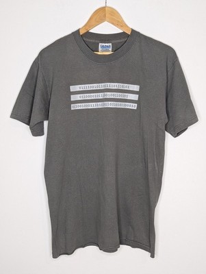 Binary Code ''You Are Dumb' T-shirt Men's M Gildan Heavyweight Grey