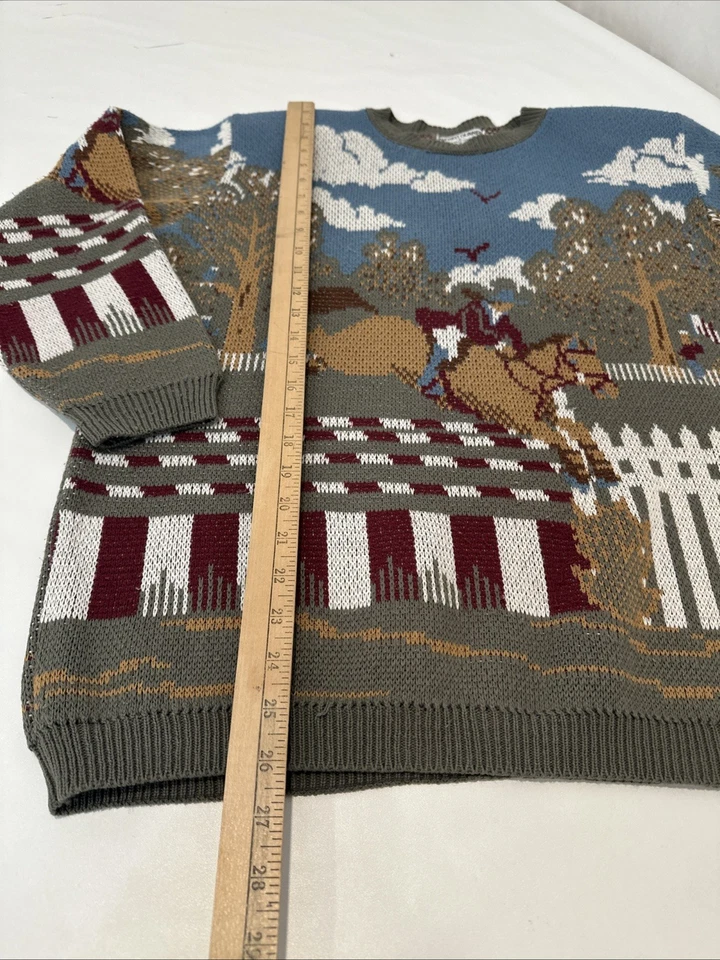 Suéter de Colección Raro Alfred Dunner Caballo Montar Ecuestre Occidental Talla L EE. UU. Foto 2 de 4