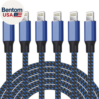 Iphone Charger [Apple Mfi Certified] Lightning Cable 6PACK-3/3/6/6/6/10 FT Nylon
