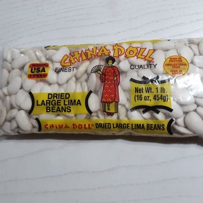 Dry Lima Beans NEW CHINA DOLL Finest Quality1 lb.BAG Large Lima beans NEW $7bag