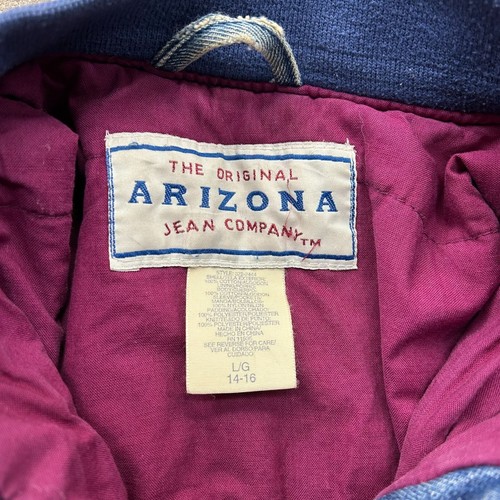 90S VINTAGE ARIZONA JEANS CO JEAN JACKET BOYS LARGE DENIM FITS LIKE MENS XS - Picture 5 of 9