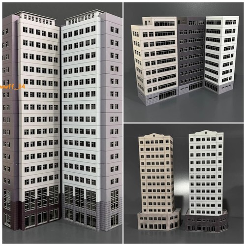 Modellino scala HO edifici scena città treno ferrovia moderno ufficio kit giocattoli 1/87 - Foto 2 di 32
