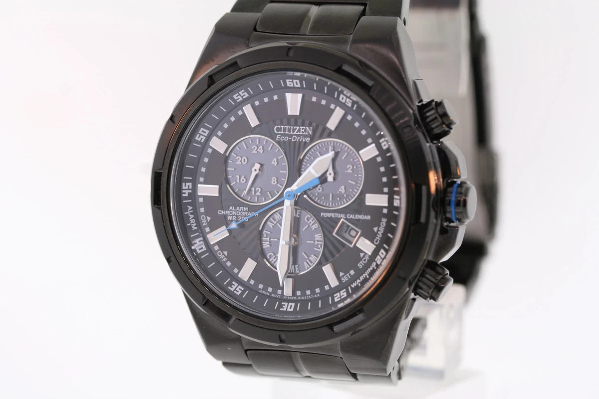 Citizen Eco Drive WR 200 E820 Alarm Chronograph Mens Watch, 57 OFF
