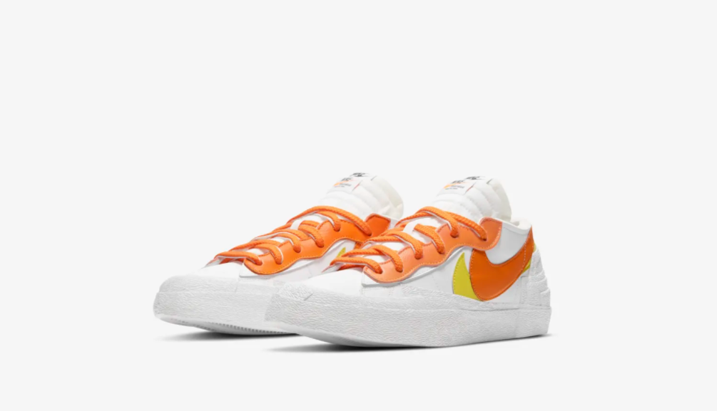 SACAI X NIKE Blazer Nike x Sacai arancione basso magma taglia: 9 UK Nuovissimo in scatola (in mano)