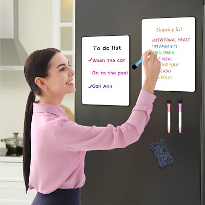 2PC Magnetic Dry Erase Board Whiteboard Marker Board for Office School Home 12x9